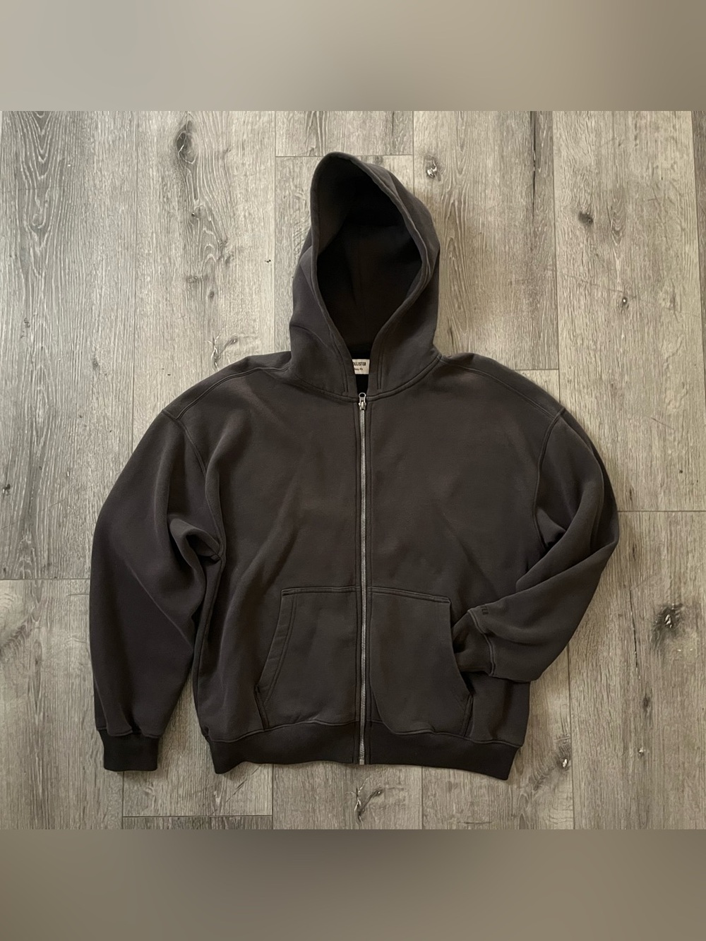 Hollister Boxy Grey Zipup Hoodie